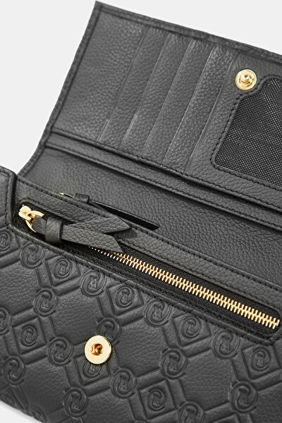 BLACK MONOGRAM LEATHER WALLET 4