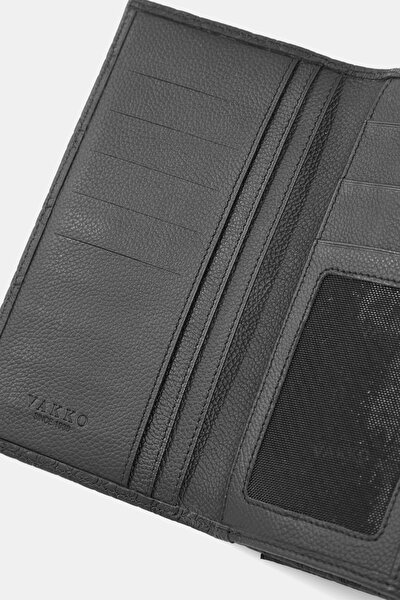 BLACK MONOGRAM LEATHER WALLET 5