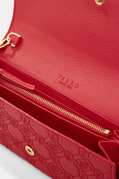 RED MONOGRAM LEATHER WALLET 5