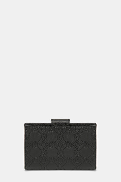 BLACK MONOGRAM LEATHER WALLET 3