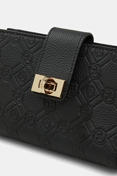 BLACK MONOGRAM LEATHER WALLET 5