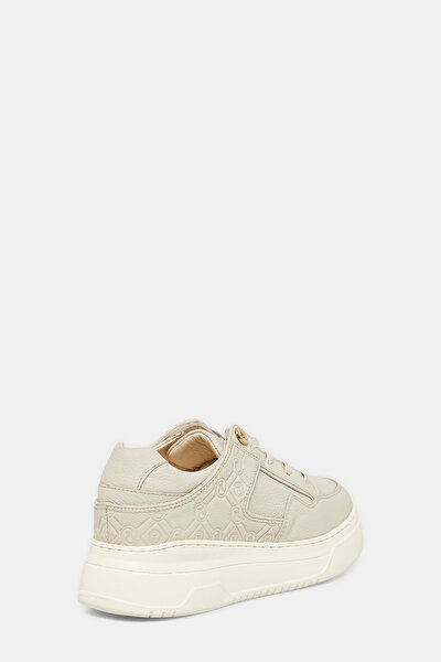 ECRU MONOGRAM LEATHER SHOE 3