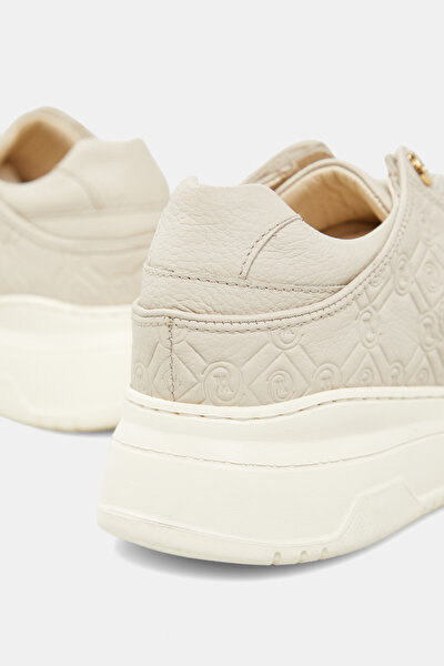 ECRU MONOGRAM LEATHER SHOE 5