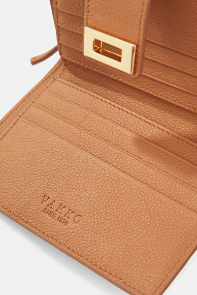 TAN MONOGRAM LEATHER WALLET 4