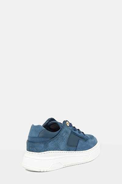 NAVY BLUE MONOGRAM LEATHER SHOE 3