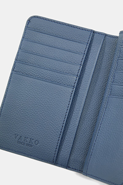 NAVY BLUE MONOGRAM LEATHER WALLET 4