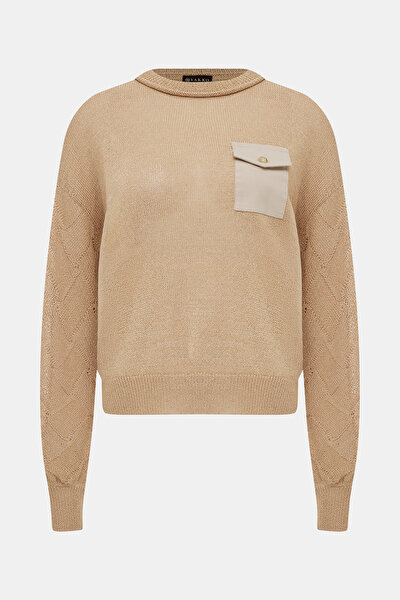 LIGHT BROWN BASIC / ROUND NECKLINE TRICOT 4