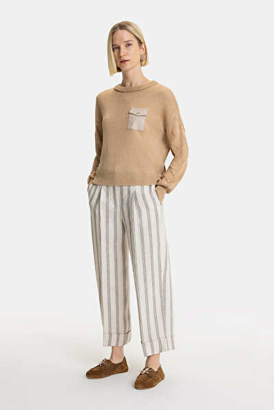 LIGHT BROWN BASIC / ROUND NECKLINE TRICOT 3