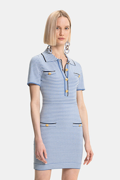 NAVY BLUE SHORT SLEEVE DRESS 5
