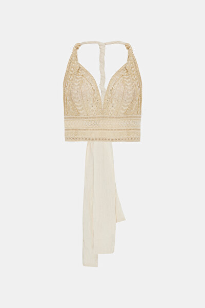ECRU HALTER BLOUSE 8