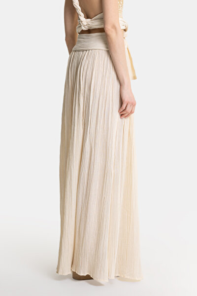 ECRU WIDE LEG TROUSERS 4