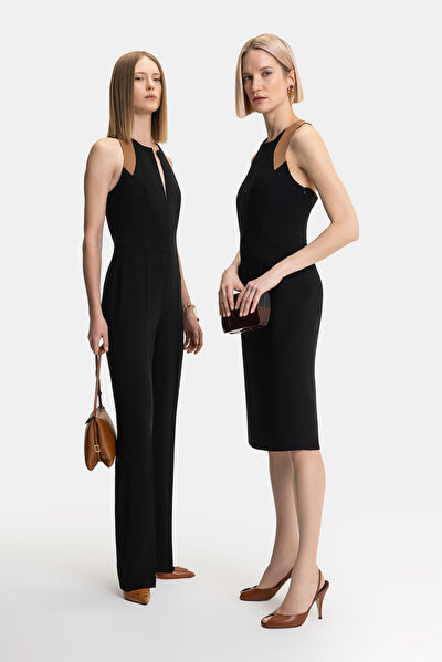 CAMEL BASIC / ROUND NECKLINE SLEEVELESS JUMPSUIT 13