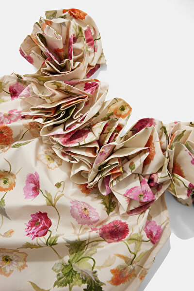 MULTICOLOR FLORAL PATTERN OFF THE SHOULDER BLOUSE 5