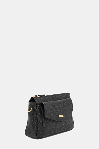 BLACK MONOGRAM LEATHER BAG 3