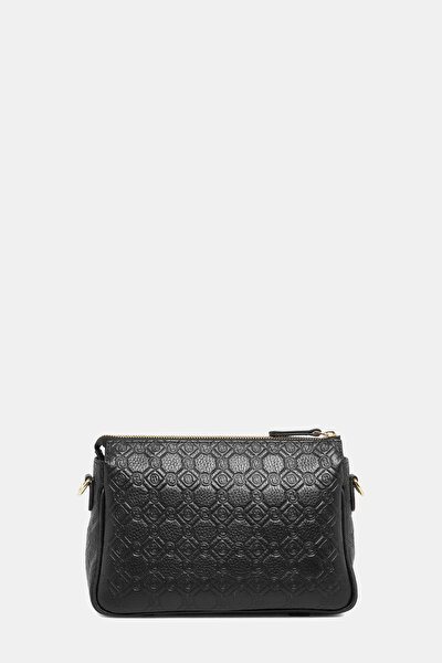 BLACK MONOGRAM LEATHER BAG 4