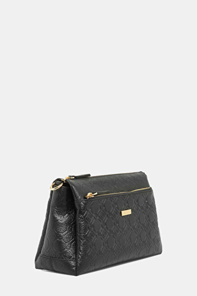 BLACK MONOGRAM LEATHER BAG 3