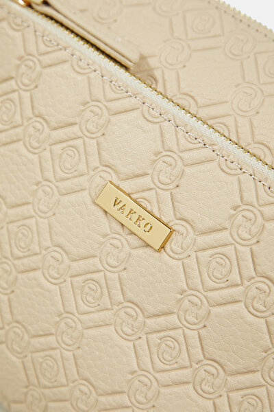 ECRU MONOGRAM LEATHER BAG 5