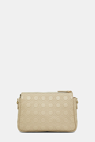 ECRU MONOGRAM LEATHER BAG 4