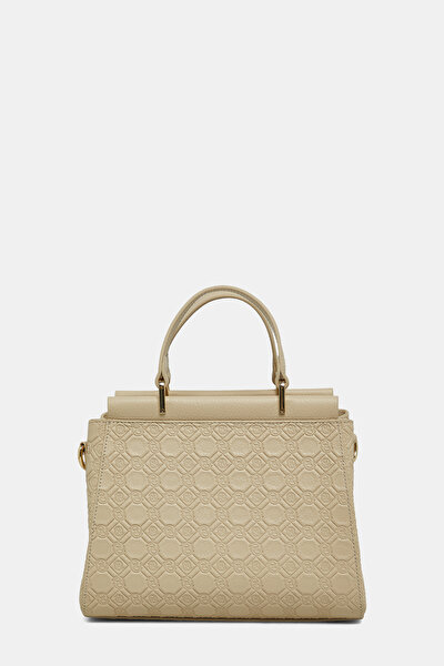ECRU MONOGRAM LEATHER BAG 4