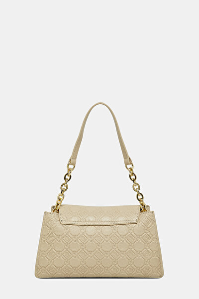 ECRU MONOGRAM LEATHER BAG 4
