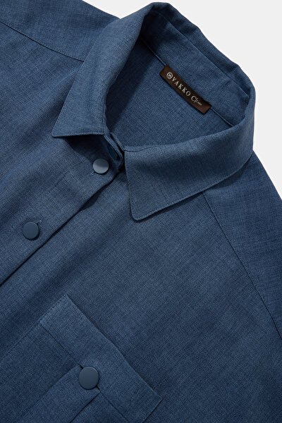 BLUE 3/4 SLEEVES SHIRT 3