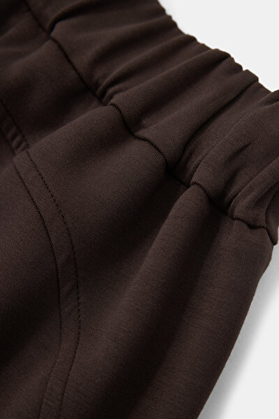 BROWN STRAIGHT CUT SPORTS TROUSERS 4
