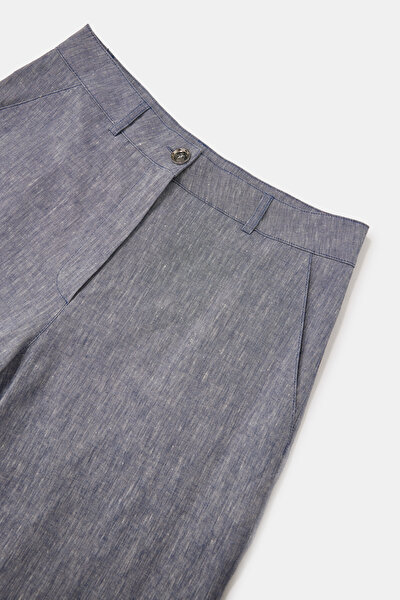 NAVY BLUE STRAIGHT CUT TROUSERS 3