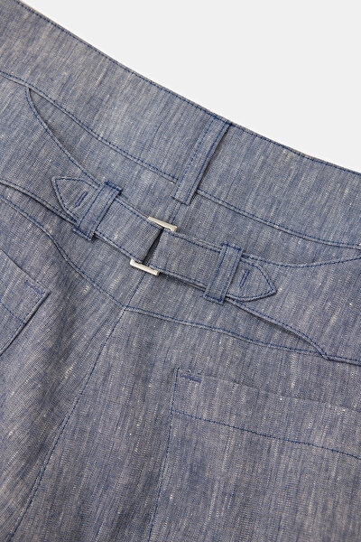 NAVY BLUE STRAIGHT CUT TROUSERS 4