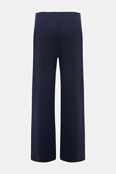 NAVY BLUE WIDE LEG TROUSERS 5