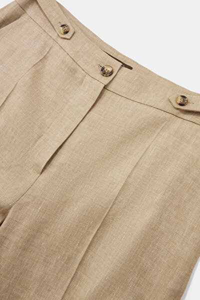 BEIGE STRAIGHT CUT TROUSERS 3
