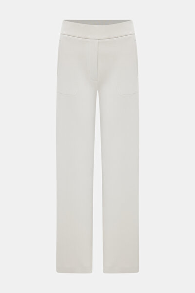 ECRU STRAIGHT CUT SPORTS TROUSERS 4