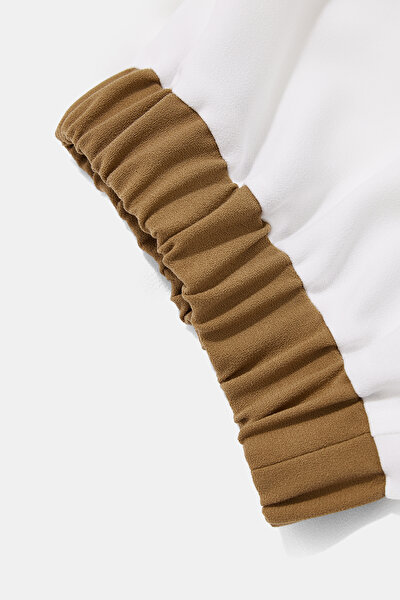 CAMEL 3/4 SLEEVES BELOW THE KNEE DRESS 9