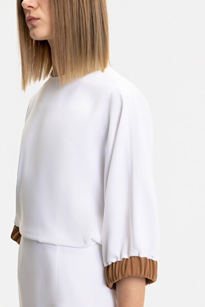 CAMEL 3/4 SLEEVES BELOW THE KNEE DRESS 4