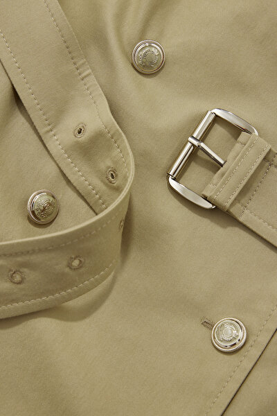KHAKI SLEEVELESS ABOVE THE KNEE DRESS 4