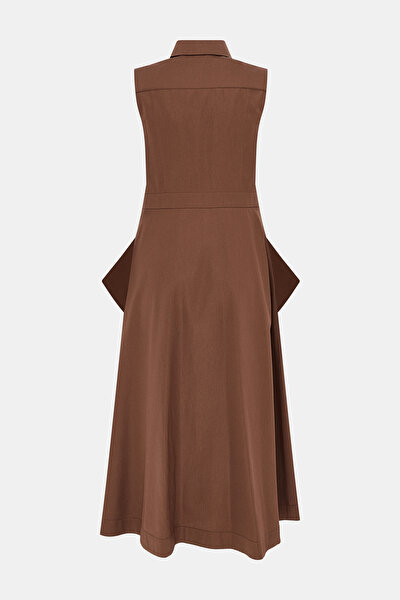 BROWN SLEEVELESS MIDI DRESS 9