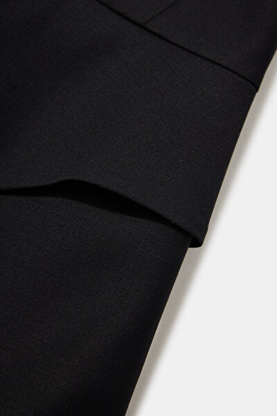 BLACK SHORT SLEEVE BELOW THE KNEE DRESS 4