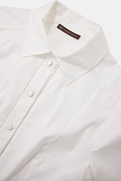 WHITE SHORT SLEEVE BELOW THE KNEE DRESS 3