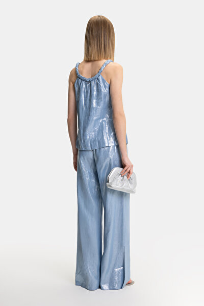 BLUE BASIC / ROUND NECKLINE SLEEVELESS BLOUSE 5