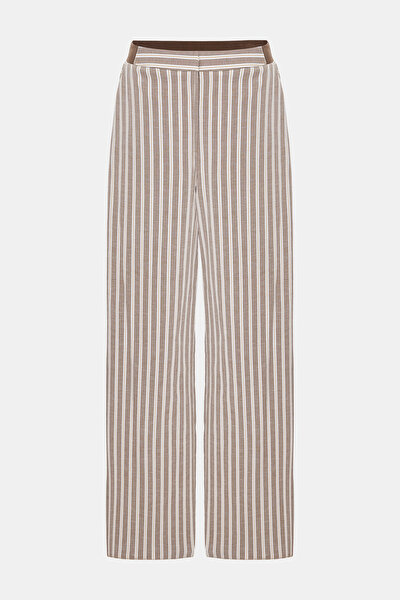 ORANGE STRIPED STRAIGHT CUT TROUSERS 5