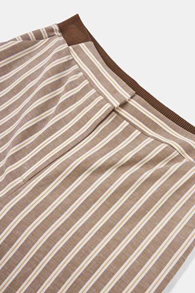 ORANGE STRIPED STRAIGHT CUT TROUSERS 8
