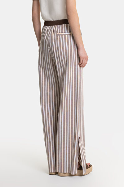 ORANGE STRIPED STRAIGHT CUT TROUSERS 3