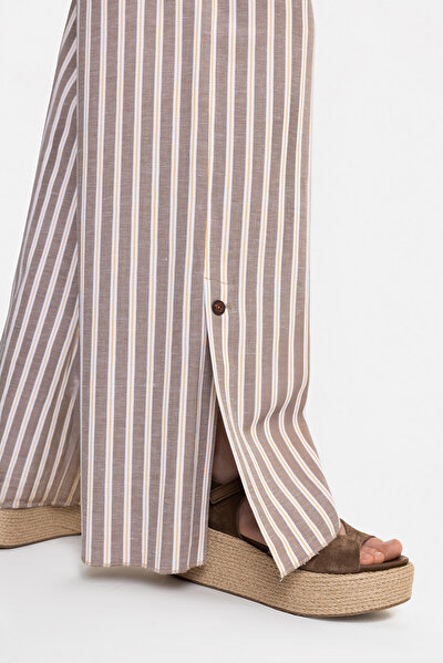 ORANGE STRIPED STRAIGHT CUT TROUSERS 4