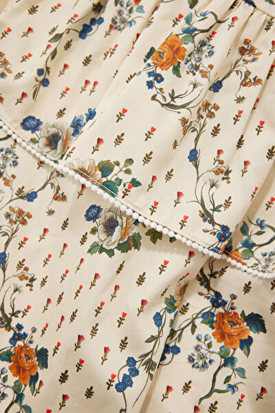 MULTİCOLOR FLORAL PATTERN SKİRT 4