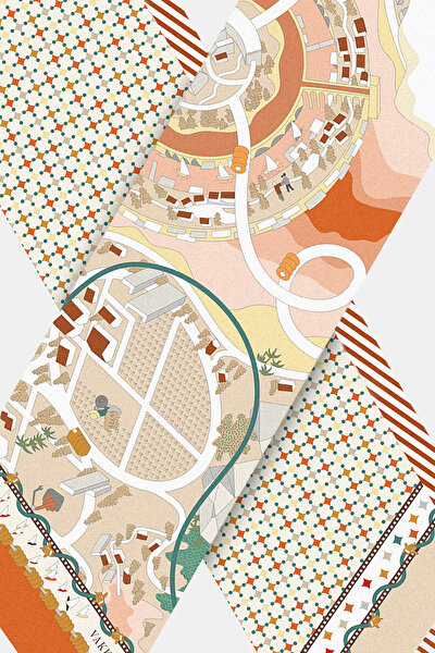 SALMON OBJECT DESIGN TWILL FOULARD 3