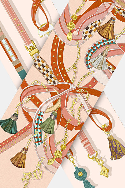 SALMON OBJECT DESIGN TWILL FOULARD 3