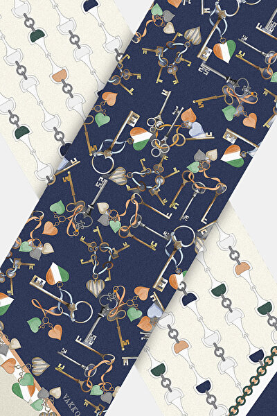 ECRU OBJECT DESIGN TWILL FOULARD 3