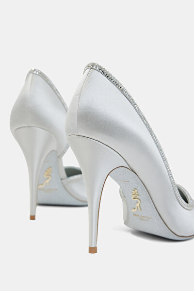 SILVER SATIN SHOES 5