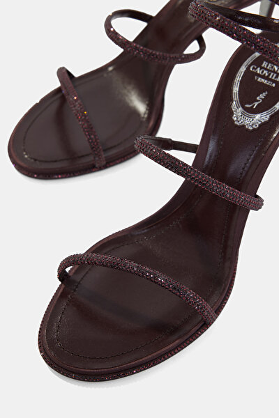 RED BROWN JEWELLED SHOES 5