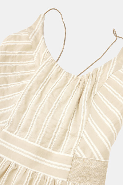 ECRU SLEEVELESS SUSPENDER DRESS 9