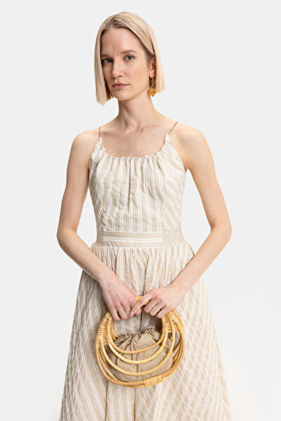 ECRU SLEEVELESS SUSPENDER DRESS 4